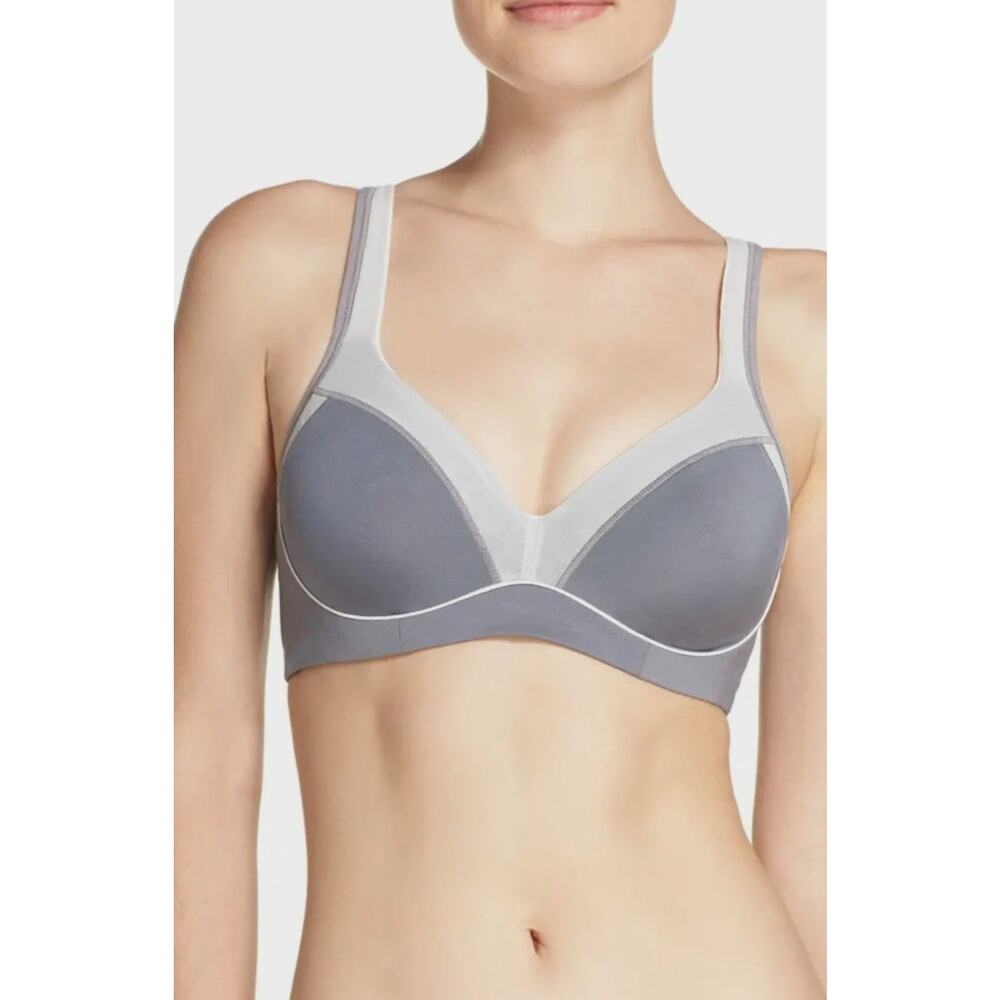 Natori Zen Contour Convertible Sports Bra Feather Grey 32DDD EUC - Picture 3 of 7